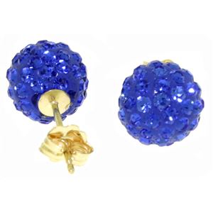 ALARRI 4 Carat 14K Solid Gold Blue Cubic Zirconia Ball Stud Earrings