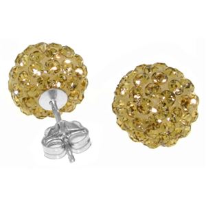 ALARRI 4 Carat 14K Solid White Gold Yellow Cubic Zirconia Ball Stud Earrings
