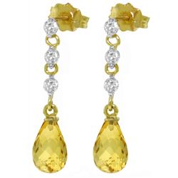 ALARRI 3.3 CTW 14K Solid Gold Queenie Citrine Diamond Earrings