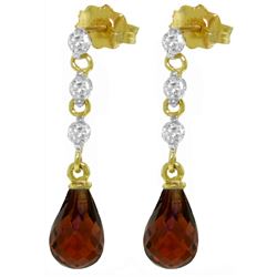 ALARRI 3.3 Carat 14K Solid Gold Prance Garnet Diamond Earrings