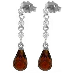 ALARRI 3.3 Carat 14K Solid White Gold Swan Lake Garnet Diamond Earrings