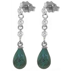 ALARRI 6.9 Carat 14K Solid White Gold Many Thanks Emerald Diamond Earrings