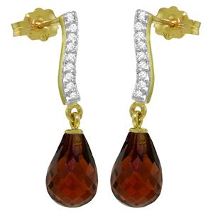 ALARRI 4.78 Carat 14K Solid Gold Adore Garnet Diamond Earrings