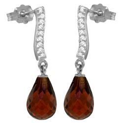 ALARRI 4.78 Carat 14K Solid White Gold You're In The Wind Garnet Diamond Earrings