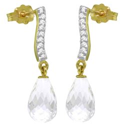 ALARRI 4.78 Carat 14K Solid Gold Adore White Topaz Diamond Earrings