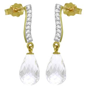 ALARRI 4.78 Carat 14K Solid Gold Adore White Topaz Diamond Earrings