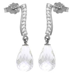 ALARRI 4.78 Carat 14K Solid White Gold Lover Like You White Topaz Diamond Earrings