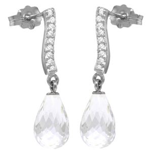 ALARRI 4.78 Carat 14K Solid White Gold Lover Like You White Topaz Diamond Earrings