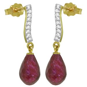 ALARRI 6.88 CTW 14K Solid Gold Adore Ruby Diamond Earrings