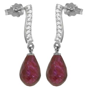 ALARRI 6.88 Carat 14K Solid White Gold Rhythm Of The Night Ruby Diamond Earrings