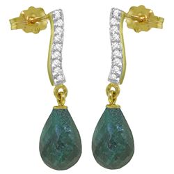 ALARRI 6.88 CTW 14K Solid Gold Adore Emerald Diamond Earrings