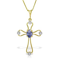 ALARRI 0.57 Carat 14K Solid Gold Faith Tanzanite Diamond Necklace
