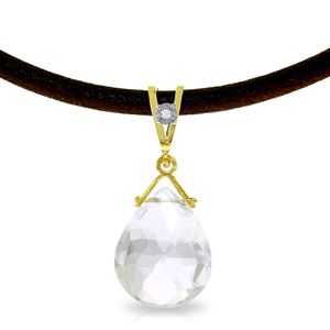 ALARRI 6.51 Carat 14K Solid Gold Attraction White Topaz Diamond Necklace