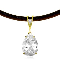 ALARRI 6.01 Carat 14K Solid Gold Magnitude White Topaz Diamond Necklace
