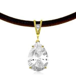 ALARRI 6.01 Carat 14K Solid Gold Magnitude White Topaz Diamond Necklace