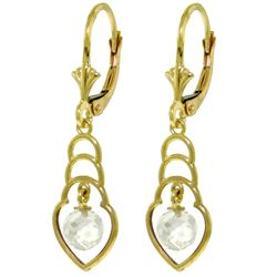 ALARRI 1.25 Carat 14K Solid Gold Santa Fe White Topaz Earrings