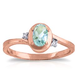 ALARRI 0.51 CTW 14K Solid Rose Gold Rings Diamond Aquamarine