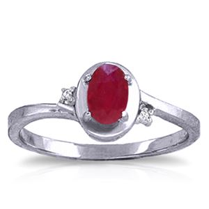 ALARRI 0.51 CTW 14K Solid White Gold Boy Meets Girl Ruby Diamond Ring