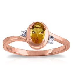 ALARRI 0.51 Carat 14K Solid Rose Gold Atlantis Citrine Diamond Ring