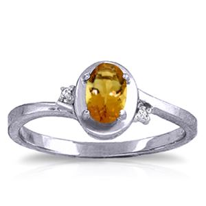 ALARRI 0.51 Carat 14K Solid White Gold Love Goes On Citrine Diamond Ring