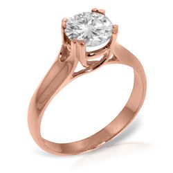 ALARRI 14K Solid Rose Gold Solitaire Ring w/ 0.75 Carat Natural Diamond