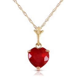 ALARRI 1.45 Carat 14K Solid Gold Necklace Natural Heart Ruby