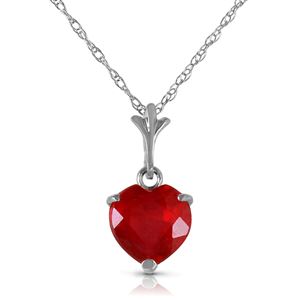 ALARRI 1.45 Carat 14K Solid White Gold Necklace Natural Heart Ruby
