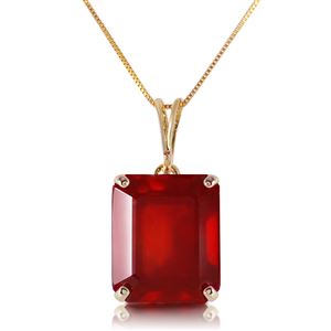 ALARRI 6.5 CTW 14K Solid Gold Necklace Octagon Natural Ruby