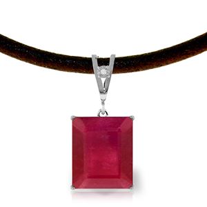 ALARRI 7.51 Carat 14K Solid White Gold Eyes Wide Open Ruby Diamond Necklace
