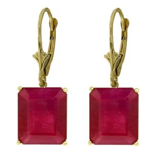 ALARRI 15 CTW 14K Solid Gold Leverback Earrings Ruby