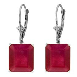 ALARRI 15 Carat 14K Solid White Gold Leverback Earrings Ruby