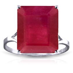 ALARRI 7.5 Carat 14K Solid White Gold Ring Natural Octagon Ruby