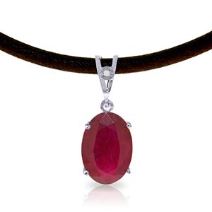 ALARRI 7.71 CTW 14K Solid White Gold Bona Fides Ruby Diamond Necklace