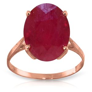 ALARRI 7.5 Carat 14K Solid Rose Gold Ring Natural Oval Ruby