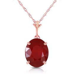 ALARRI 3.5 CTW 14K Solid Rose Gold Necklace Natural Oval Ruby