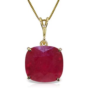 ALARRI 6.75 CTW 14K Solid Gold Necklace Cushion Shape Ruby