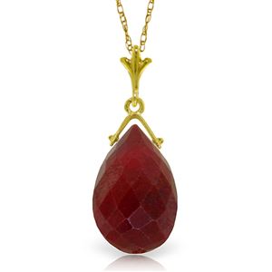 ALARRI 8 Carat 14K Solid Gold Necklace Briolette Ruby