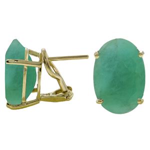 ALARRI 13 CTW 14K Solid Gold French Clips Earrings Natural Emerald
