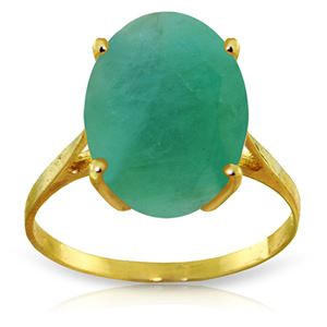 ALARRI 6.5 CTW 14K Solid Gold Ring Natural Oval Emerald