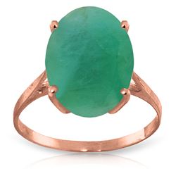 ALARRI 6.5 Carat 14K Solid Rose Gold Ring Natural Oval Emerald
