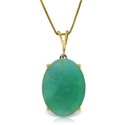 ALARRI 6.5 Carat 14K Solid Gold Necklace Natural Oval Emerald