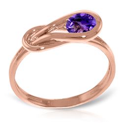 ALARRI 14K Solid Rose Gold Ring w/ Natural Purple Amethyst