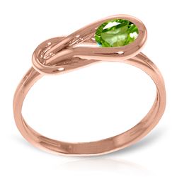ALARRI 14K Solid Rose Gold Ring w/ Natural Peridot