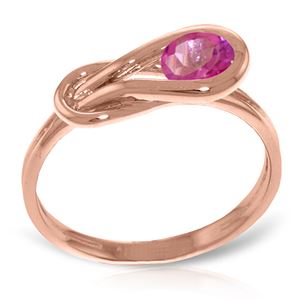 ALARRI 14K Solid Rose Gold Ring w/ Natural Pink Topaz