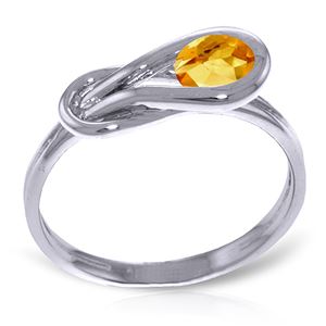 ALARRI 0.65 CTW 14K Solid White Gold Mother Courage Citrine Ring