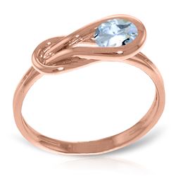 ALARRI 14K Solid Rose Gold Ring w/ Natural Aquamarine