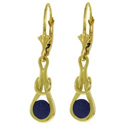 ALARRI 1.3 Carat 14K Solid Gold Leverback Earrings Natural Sapphire