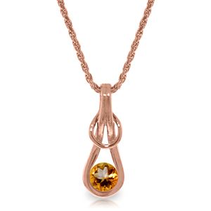 ALARRI 14K Solid Rose Gold Necklace w/ Natural Citrine