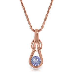 ALARRI 14K Solid Rose Gold Necklace w/ Natural Tanzanite