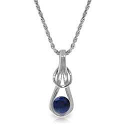 ALARRI 0.65 Carat 14K Solid White Gold Let It Shine Sapphire Necklace